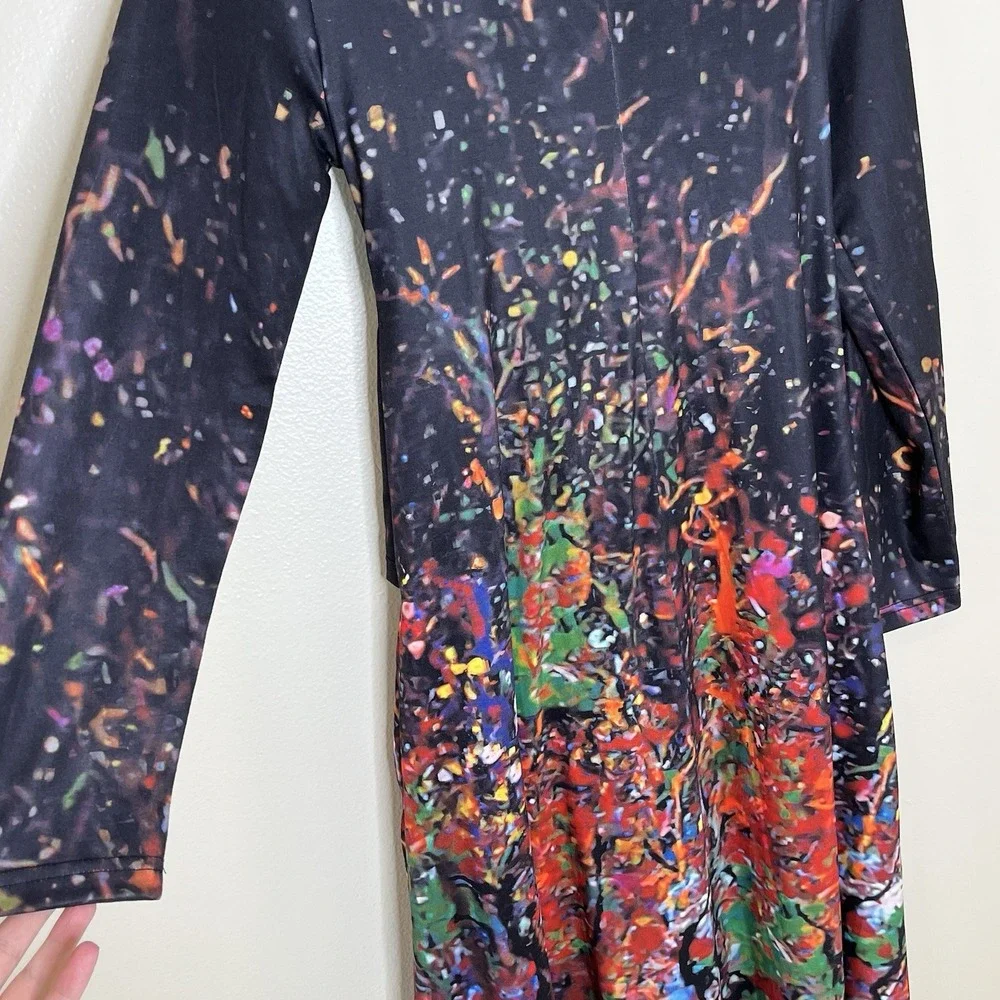 Women's Dress Whimsigoth Art To Wear Abstract‎ Evening Dark Romantic Long Sleeve - Picture 11 of 11